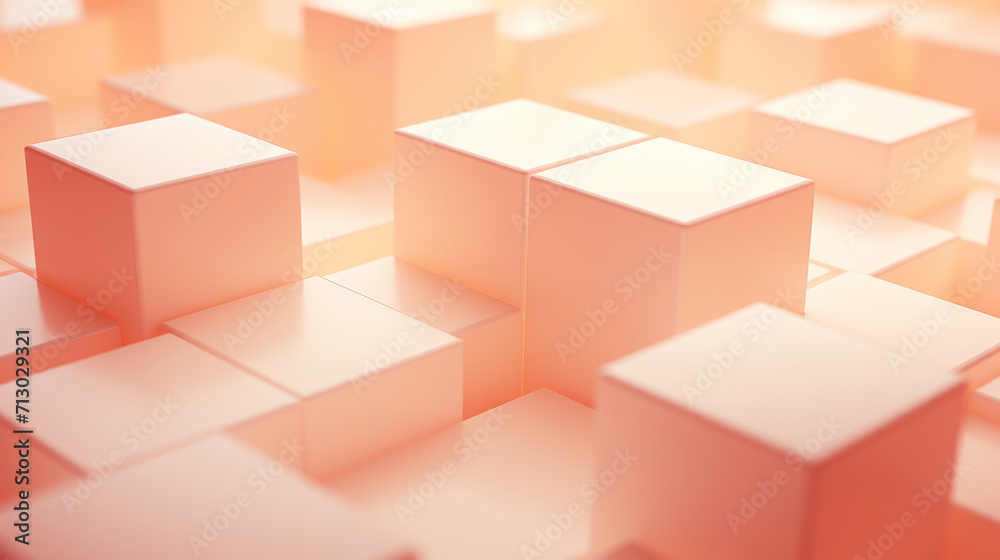 Cubes, abstract background of soft peach color. Trendy color 2024 Peach Fuzz Cubes, abstract background of soft peach color. Trendy color 2024 Peach Fuzz