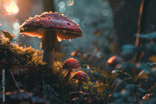 Mushroom Wallpaper Fantasy Wallpaper. Generative AI