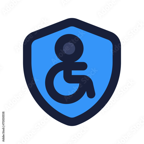 disability insurance flat line icon