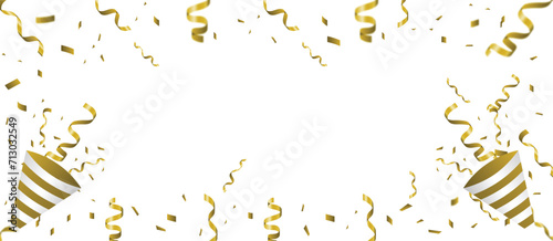happy birthday background. confetti isolated on transparent background. Bright festive tinsel