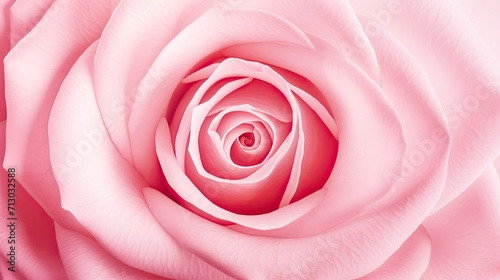 close up pink rose flower soft focus and copy space.Generative AI