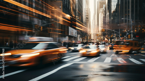 Crazy taxi: motion blur in the city, generative ai © Adolfo Perez Design