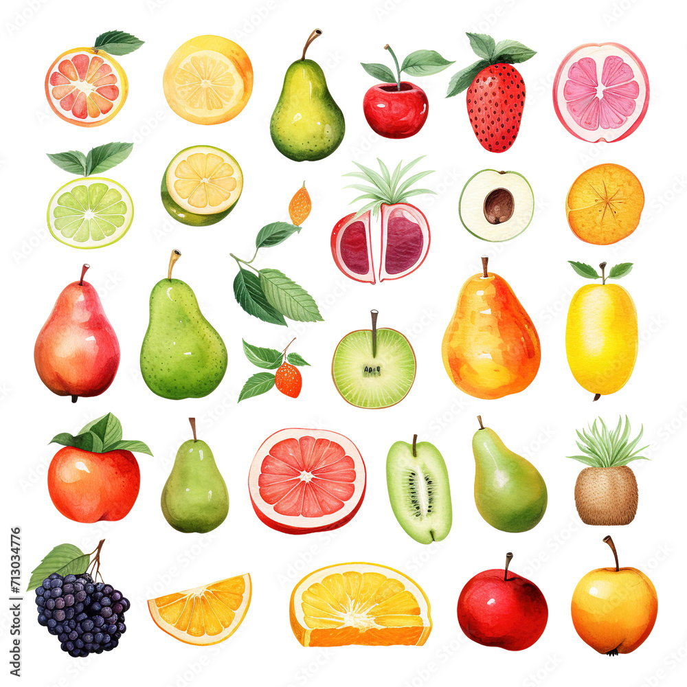 Clipart Bundle Watercolor Fruits element Object Clipart Bundle Watercolor Fruits element Object