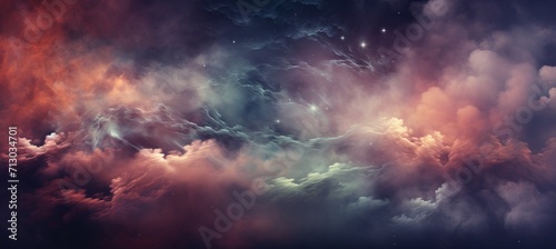 Title colorful galaxy nebula in stary night cosmos, astronomy and supernova background