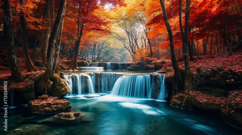 Amazing in nature beautiful waterfall © Little
