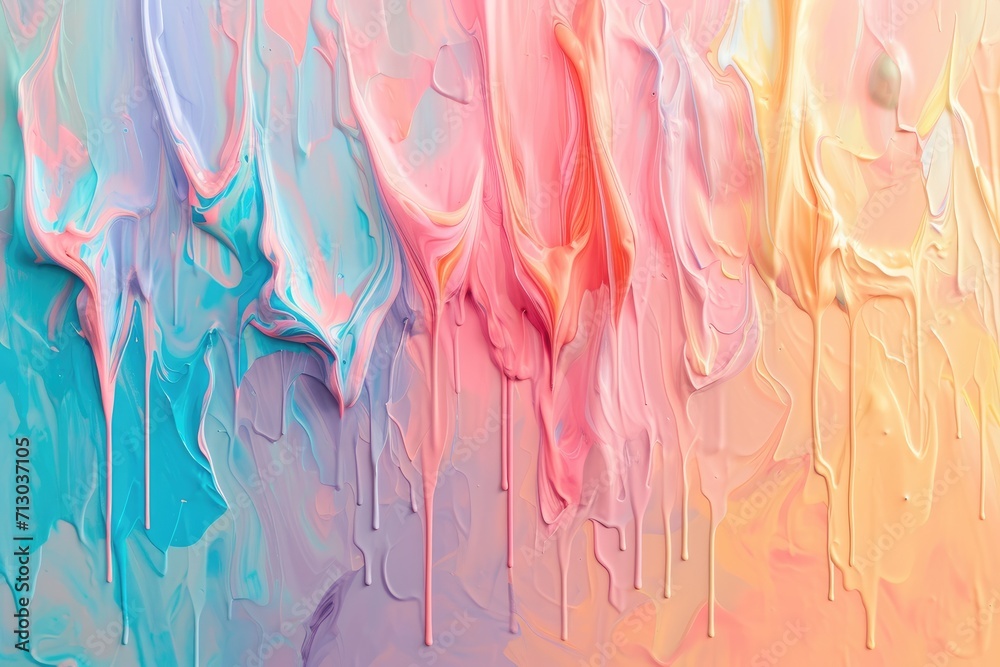 Colorful acrylic paint dripping with liquid drops. holi festival Generative AI - obrazy, fototapety, plakaty 