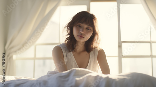 Free Download ベッドの上で体調不良の女性 - GFXLoad