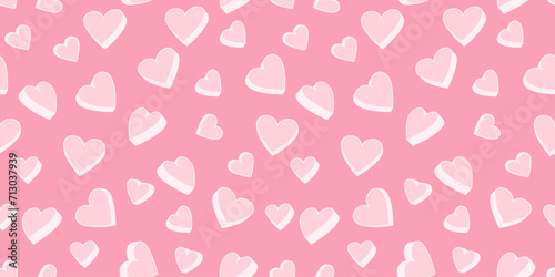 Trendy pink pattern with cute creative  hearts. Vector shape, heart intertwined in a seamless background. Collage contemporary print. Valentine, love, wedding. Fashionable template for design