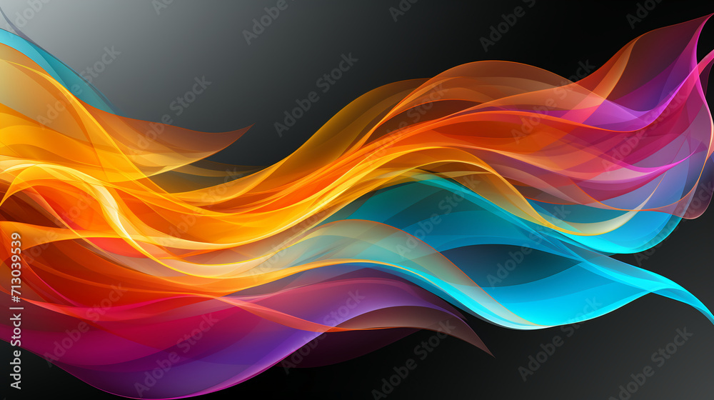abstract colorful glowing wavy perspective with fractals and curves background 16:9 widescreen wallpapers