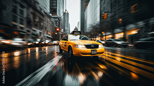 Yellow Cab Jive: Taxis in the Rhythm of City Life, Generative AI © Adolfo Perez Design