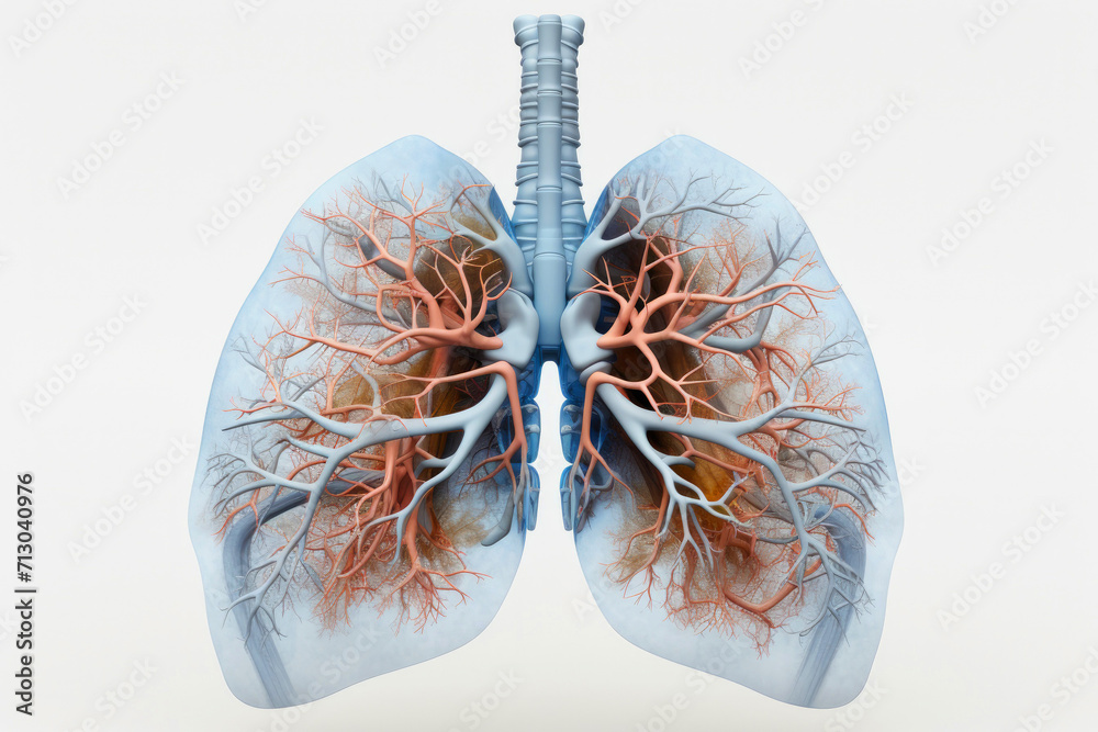 Human lungs with alveolus, medically 3D Human lungs with alveolus, medically 3D