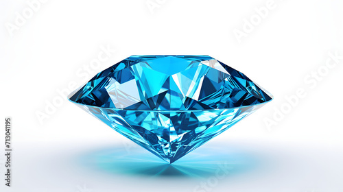 Blue diamond isolated on white background