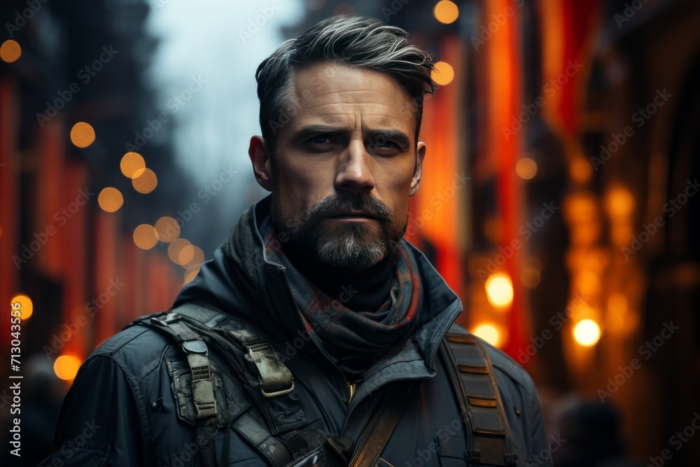 Bearded Man in Black Jacket Bearded Man in Black Jacket