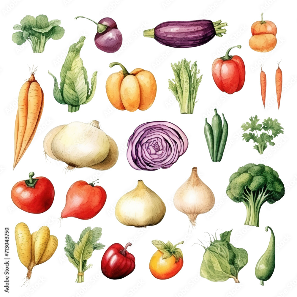 Clipart Bundle Watercolor Vegetable element Object Clipart Bundle Watercolor Vegetable element Object