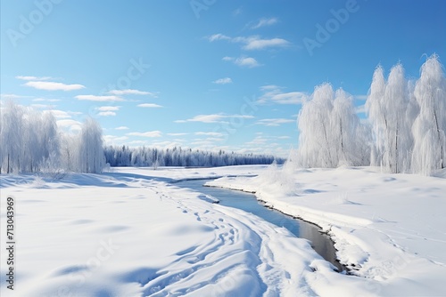 Breathtaking winter snow landscapes. stunning sceneries of pristine snowy terrains © sorin