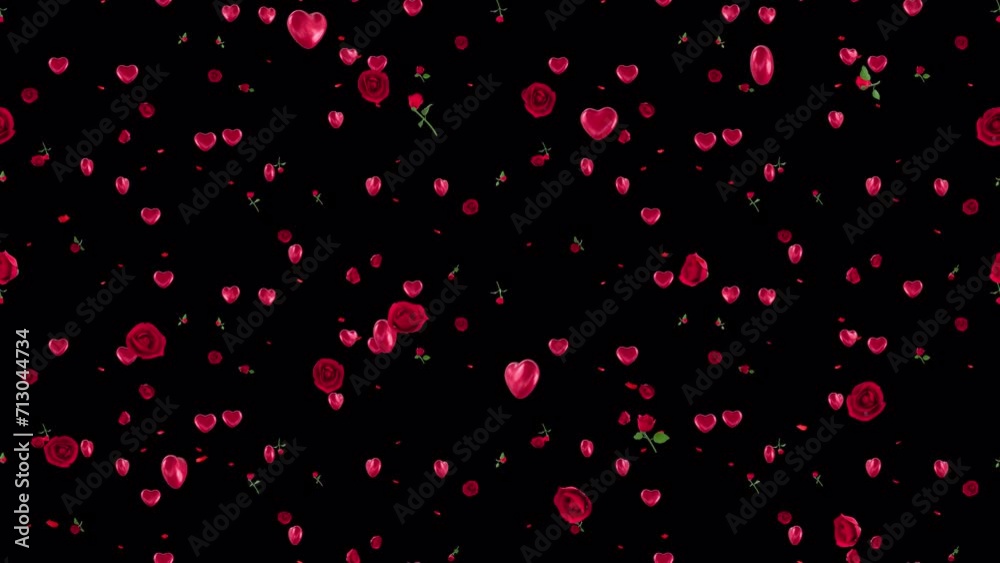 Valentines Day Loop Tile falling with alpha. This beautiful 3d animation for Valentine day with an alpha channel is loopable and tileable. Valentines Day Loop Tile falling with alpha. This beautiful 3d animation for Valentine day with an alpha channel is loopable and tileable.