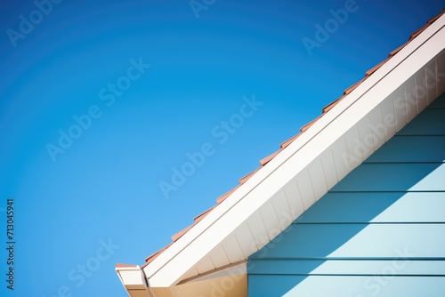 detailed shot of eaves overhang with a clear blue backdrop