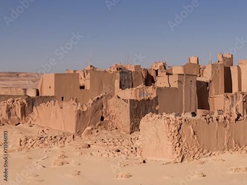 sunken city in desert landscape