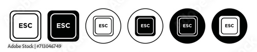 ESC Line Art Logo set. ESC key Vector Illustration