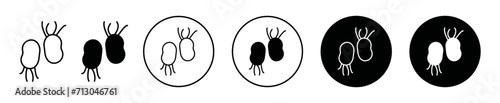 h.pyrlori bacterial infection Line Art Logo set. h.pyrlori bacterial infection Vector Illustration