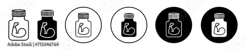 fitness supplement Line Art Logo set. fitness supplement Vector Illustration