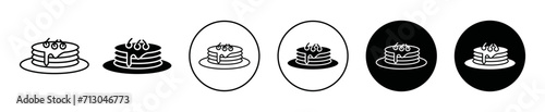 pancake Line Art Logo set. Pancake Vector Illustration