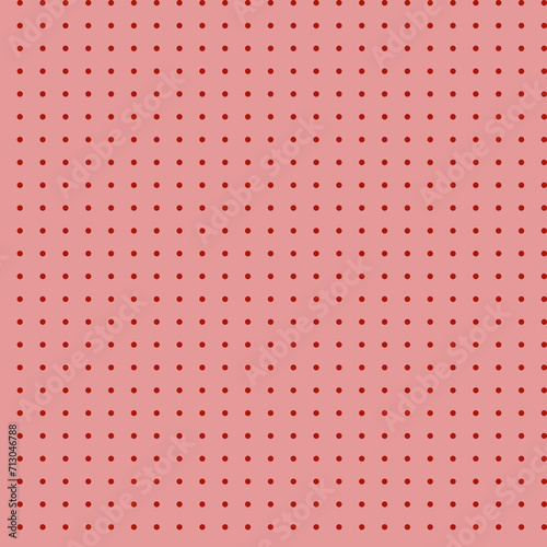 Simple abstract geometric seamless fabric pattern Muted red polka dots isolated on a pink background