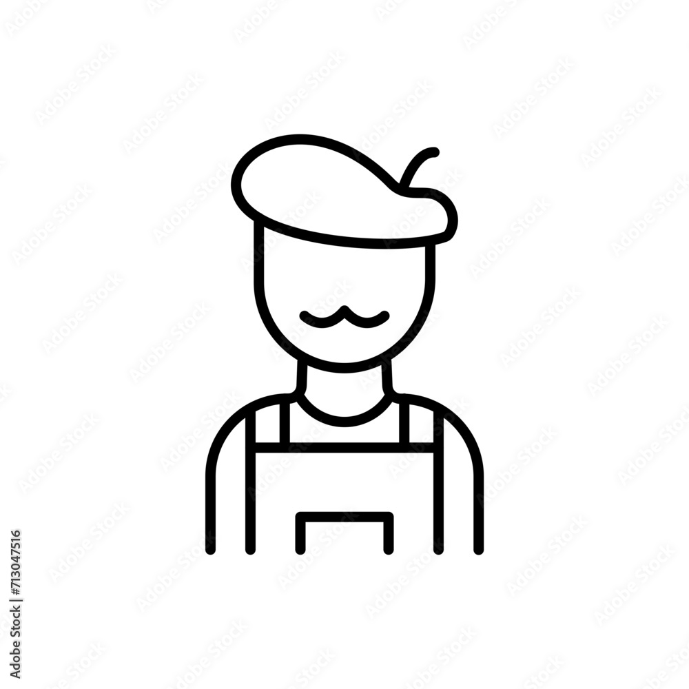 Painter outline icons, minimalist vector illustration ,simple transparent graphic element .Isolated on white background Painter outline icons, minimalist vector illustration ,simple transparent graphic element .Isolated on white background