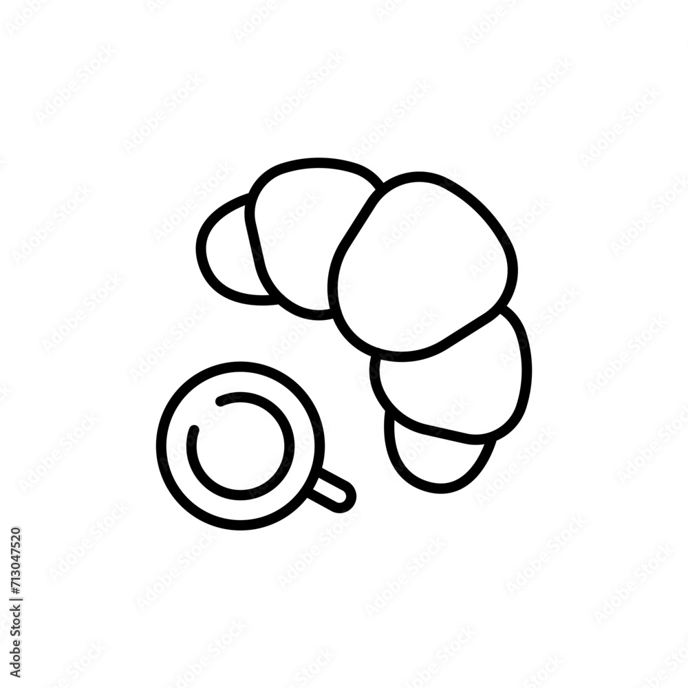 Croissant outline icons, minimalist vector illustration ,simple transparent graphic element .Isolated on white background Croissant outline icons, minimalist vector illustration ,simple transparent graphic element .Isolated on white background