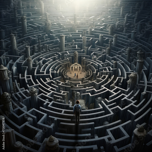 3d maze with labyrinth