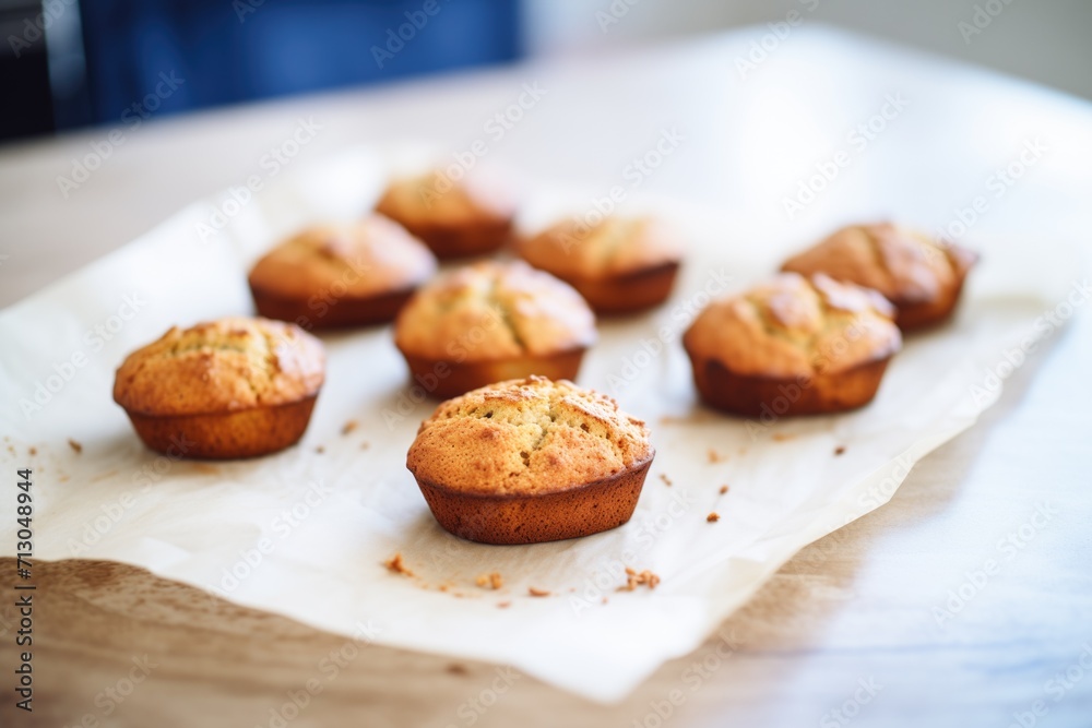 mini banana bread loaves on parchment paper mini banana bread loaves on parchment paper