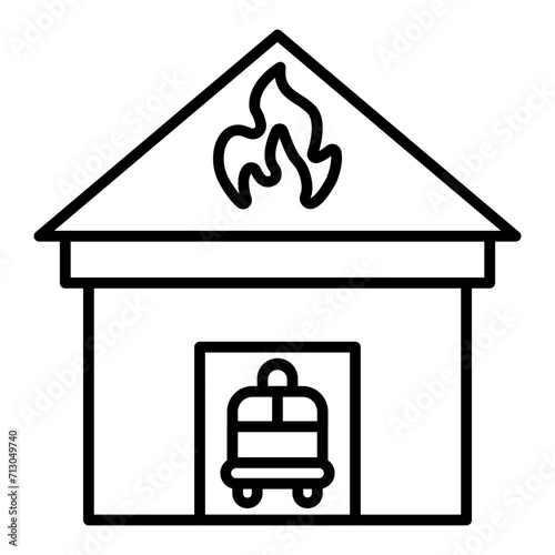   Fire Station line icon
