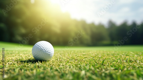 Sporty Lifestyle: Golf Ball Ready for the Swing, Generative AI