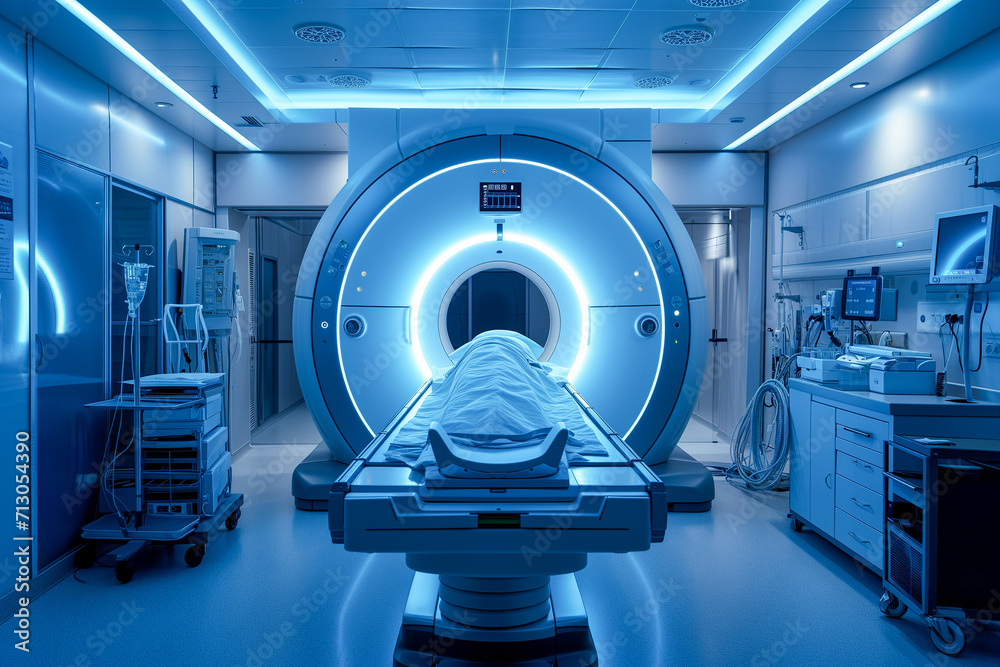 magnetic resonance imaging in the hospital - obrazy, fototapety, plakaty 