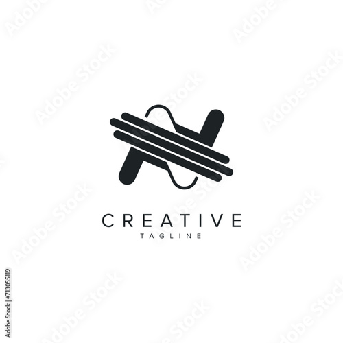 Alphabet AN NA letter modern style line logo element vector.