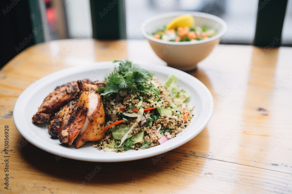 grilled chicken with a side of quinoa salad