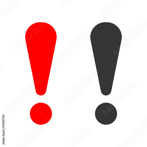 red and black exclamation caution icon vector design
