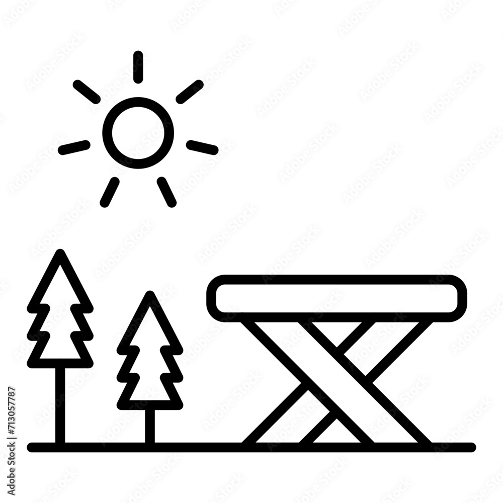   Picnic by the Lake line icon