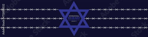 International Holocaust Remembrance Day vector. Star of David . January 27. Important day