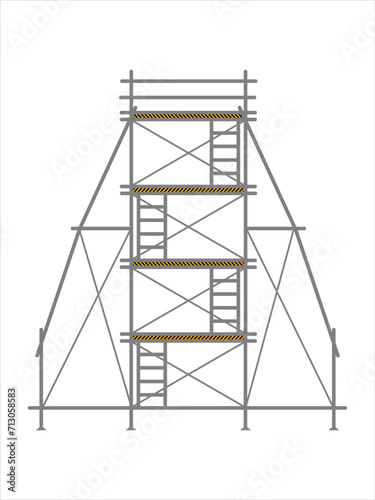 scaffold, isolated, background, construction, white