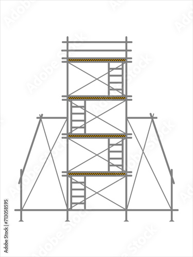 scaffold, isolated, background, construction, white