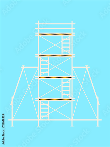 scaffold, isolated, background, construction, white