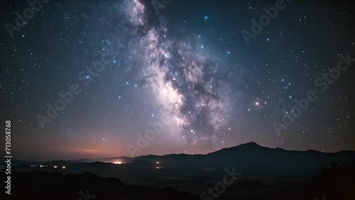 The Milky Way stretching across the night sky, filling the viewer with a sense of the vastness of the universe. photo
