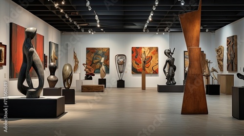 Contemporary art, innovative creations, abstract sculptures, eclectic paintings, artistic innovation. Generated by AI.