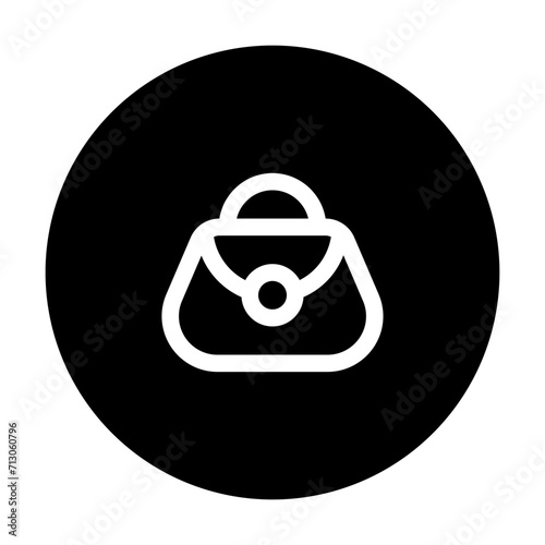handbag line circular icon