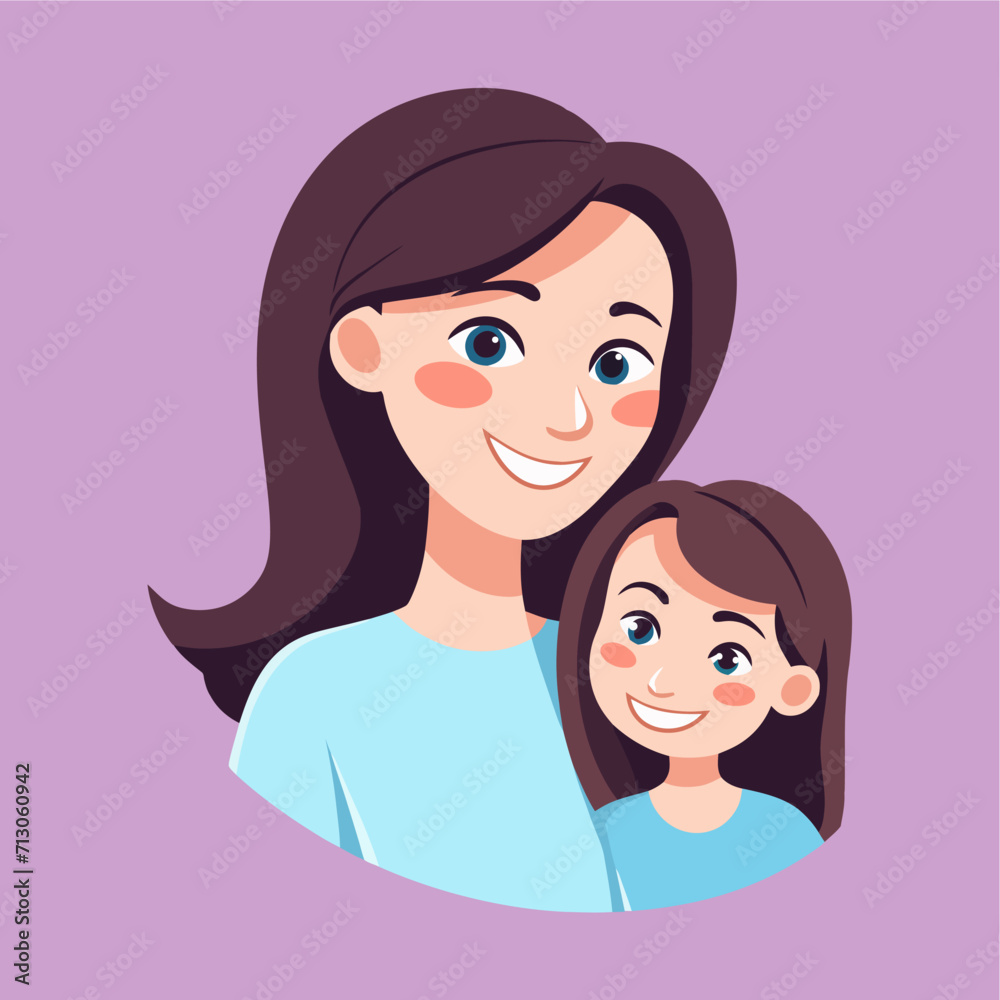 mother and daughter vector flat illustration mother and daughter vector flat illustration