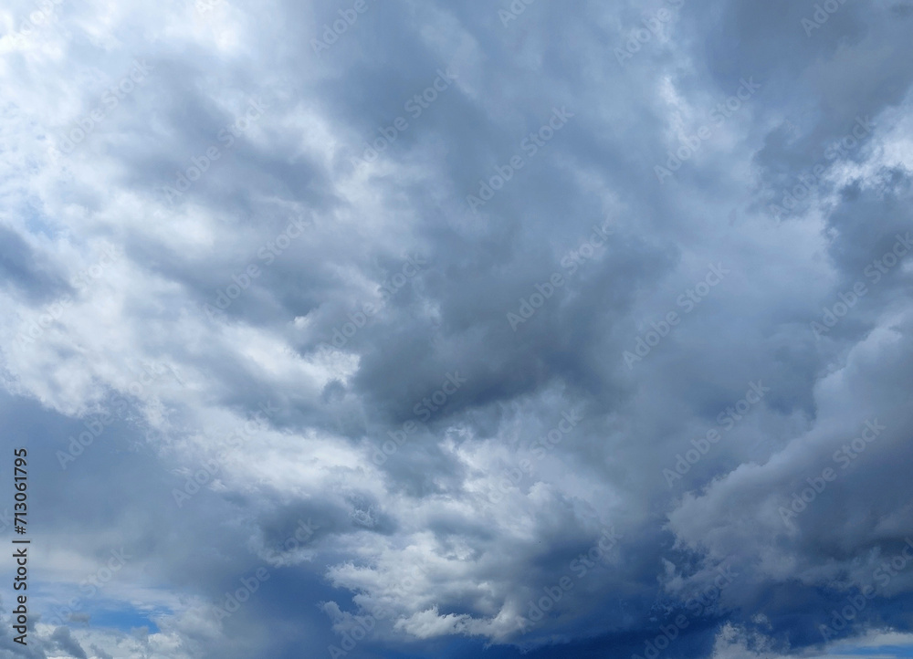 dark blue and gray clouds over Slovenia - sky before storm