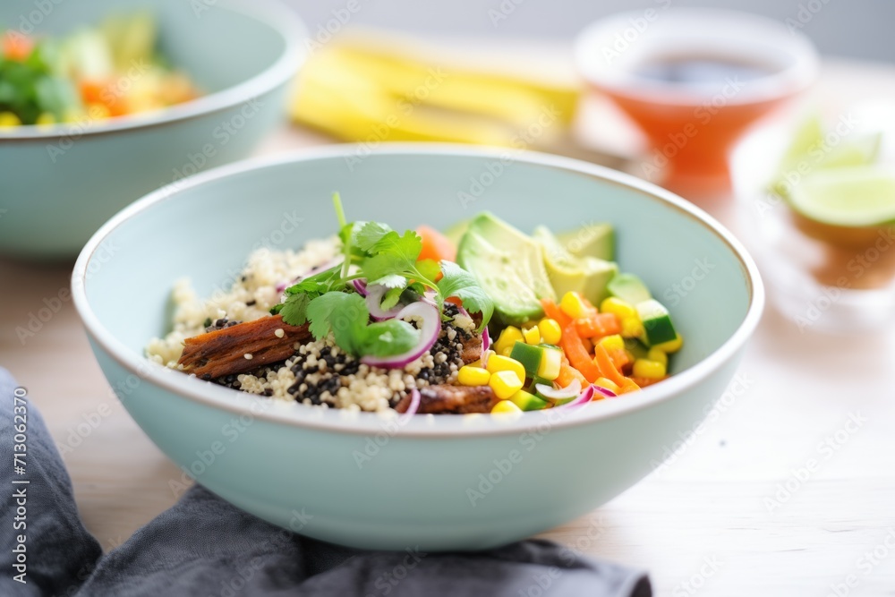vegan quinoa bowl with black beans and corn vegan quinoa bowl with black beans and corn