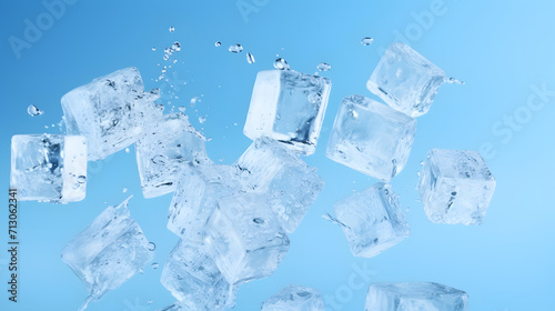 Falling ice cubes