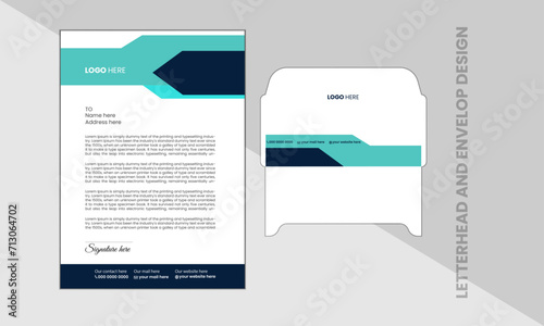 Modern letterhead and envelop design template